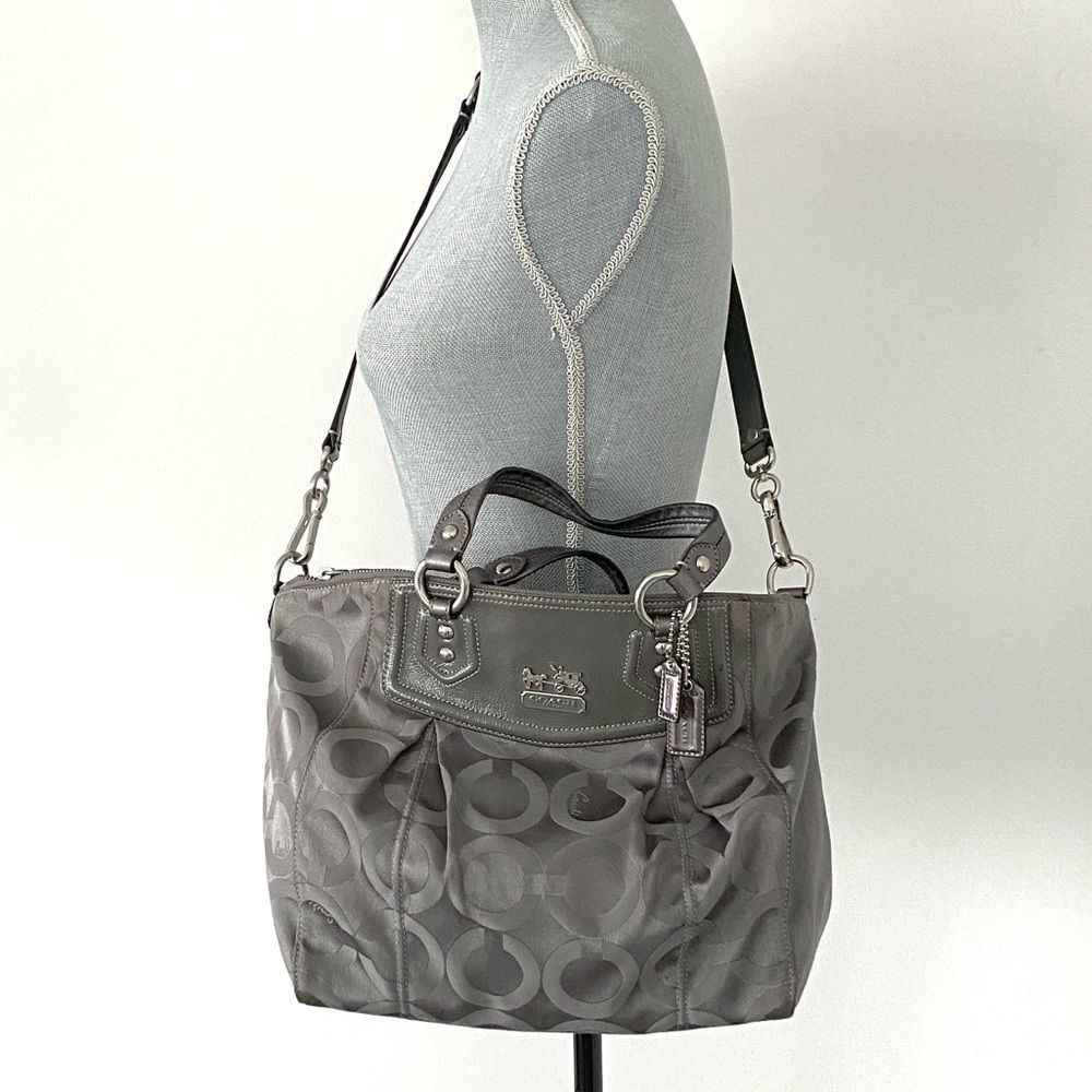 Coach Madison Opt Art Claire Crossbody/Satchel bag Gray & Silver Office Vacation - Picture 12 of 12